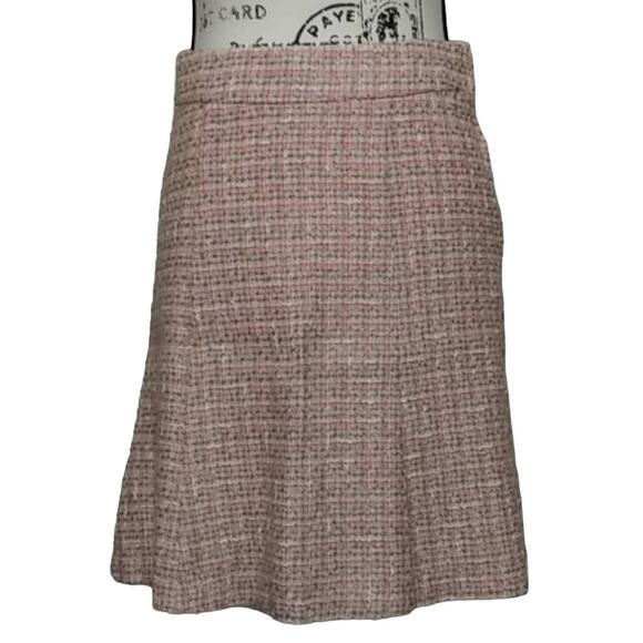 H & M Textured Spring Summer Plaid A Line Pencil Skirt Lined Size 6 Side Zip - Picture 1 of 13